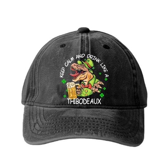 Keep Calm & Drink Like A Thibodeaux St. Patrick's Washed Denim Baseball Caps