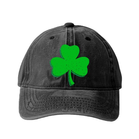CLOVER LEAF GRUNGE Washed Denim Baseball Caps