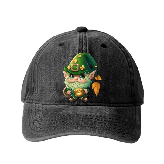 St. Patrick's Day Elf Saint Patricks Day Outfit Washed Denim Baseball Caps