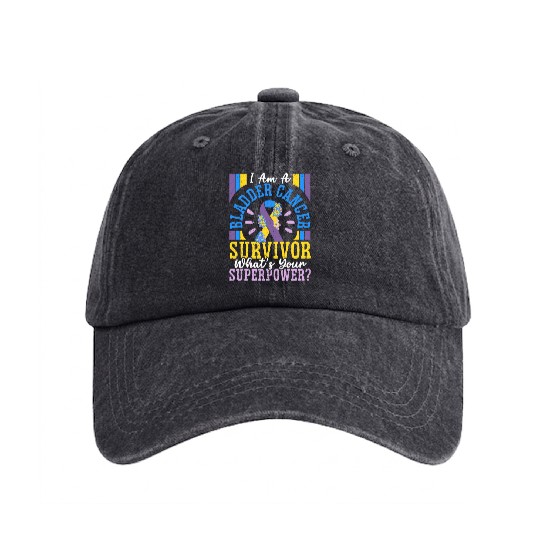 Bladder Cancer Survivor Bladder Cancer Awareness Washed Denim Baseball Caps