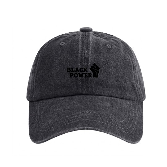 Black Power Washed Denim Baseball Caps