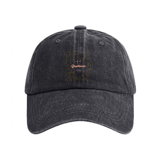 Sagittarius Generous Astronomy Washed Denim Baseball Caps