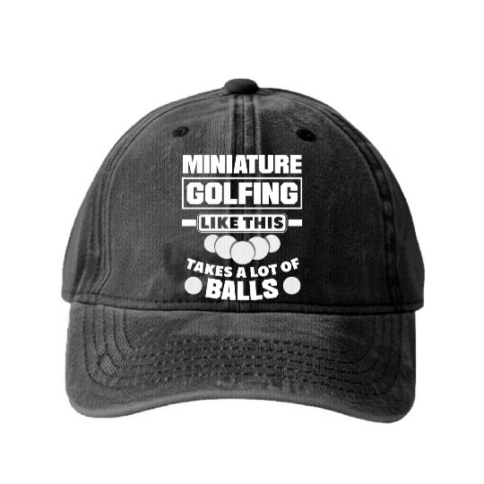 Funny Miniature Golf Miniature Golfing Miniature Washed Denim Baseball Caps