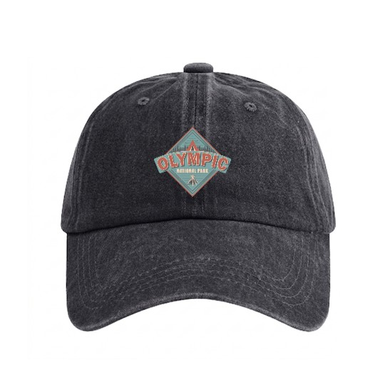 Washington State National Park Vintage US Camping Washed Denim Baseball Caps