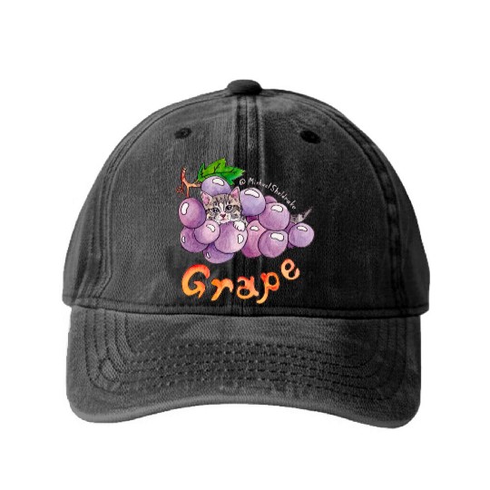 Grape Washed Denim Baseball Caps