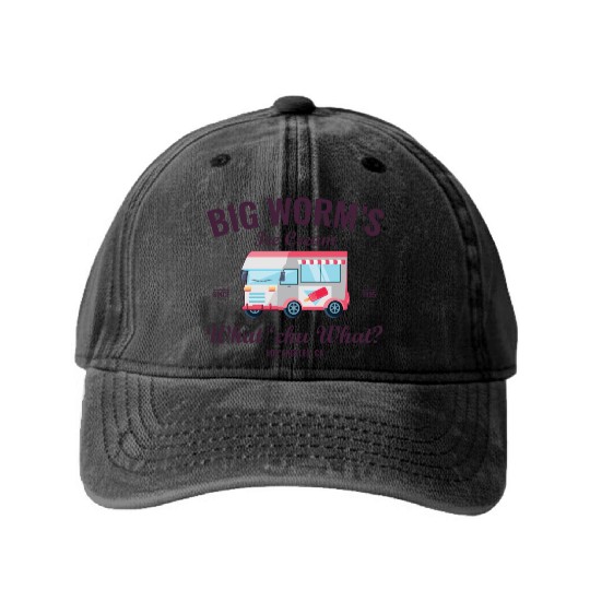 Big Worm s Ice Cream What chu Want Humor Style Washed Denim Baseball Caps