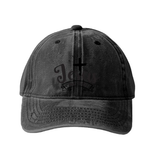 Jesus paid it all Washed Denim Baseball Caps