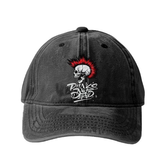 skeleton Bone Skull Punk Rock Band Metal Music Washed Denim Baseball Caps