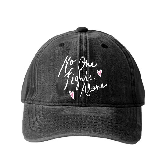 no one fights alone Washed Denim Baseball Caps