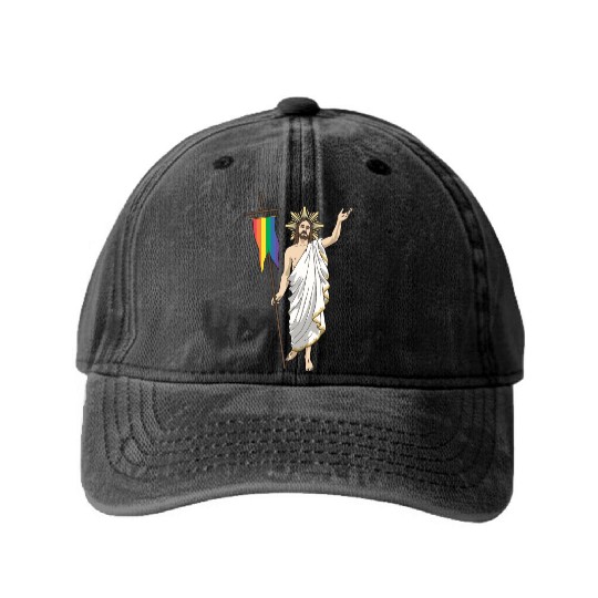LGBT Jesus Equal Rainbow Christian Washed Denim Baseball Caps