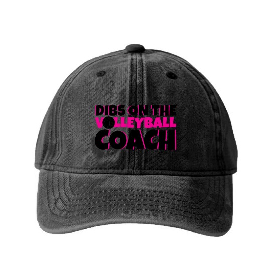 Dibs On The Volleyball Coach 4 Washed Denim Baseball Caps