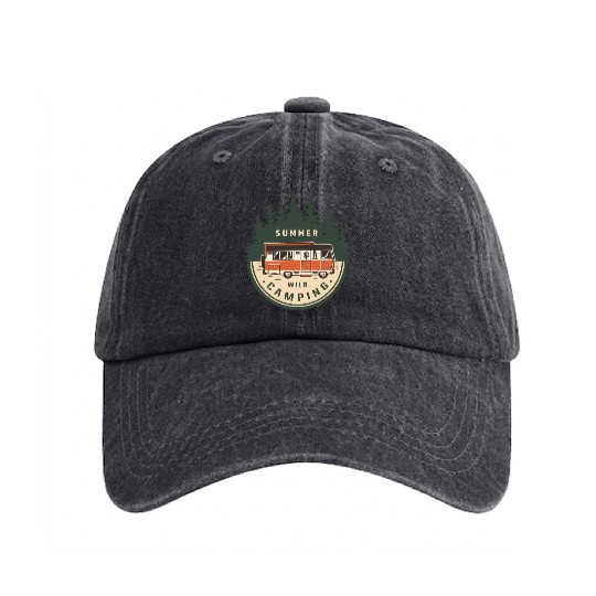 SUMMER WILD CAMPING Washed Denim Baseball Caps