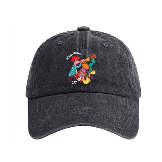 Jazz music improvisation festival Washed Denim Baseball Caps
