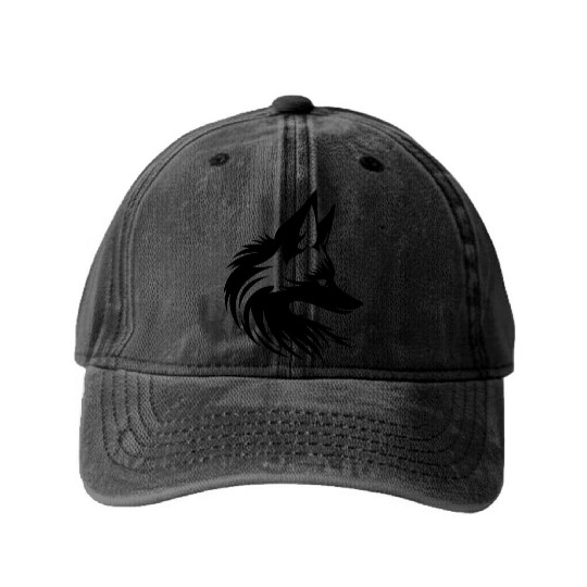 Cute Cute Fox Tattoo Portrait Style Washed Denim Baseball Caps