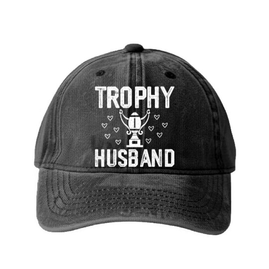 Trophy Husband Washed Denim Baseball Caps Funny Washed Denim Baseball Caps