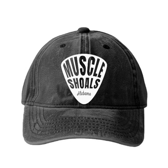 Muscle Shoals Albm Guitar Pick Music Recording Washed Denim Baseball Caps