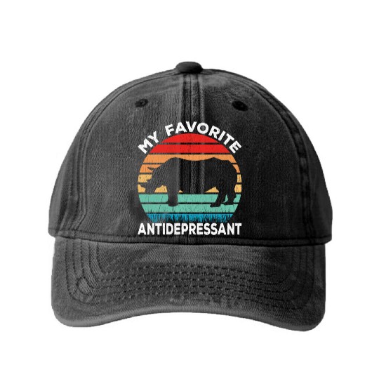 Rhino Antidepressant - Rhinoceros Lover Funny Washed Denim Baseball Caps