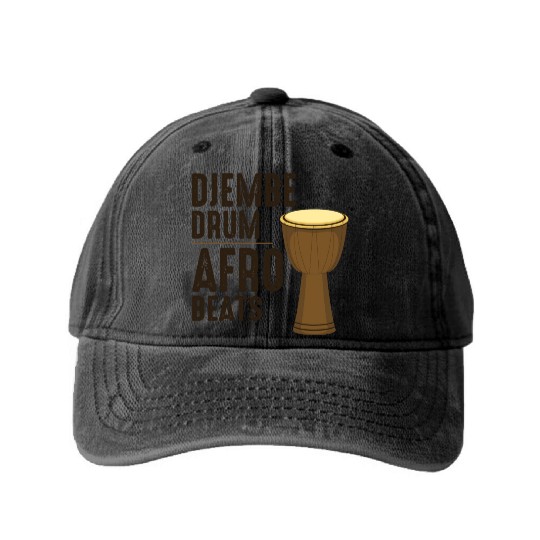 Djembe Player Drummer Music Drum Musician Washed Denim Baseball Caps