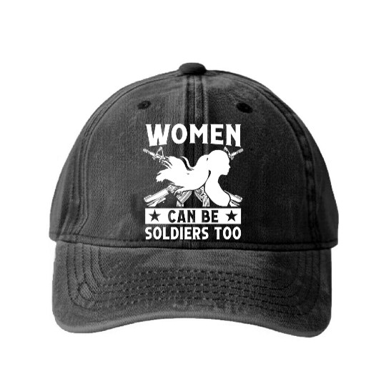 Soldier women can be soldiers too military army Washed Denim Baseball Caps