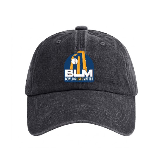 BLM Bowling Lines Matter Washed Denim Baseball Caps