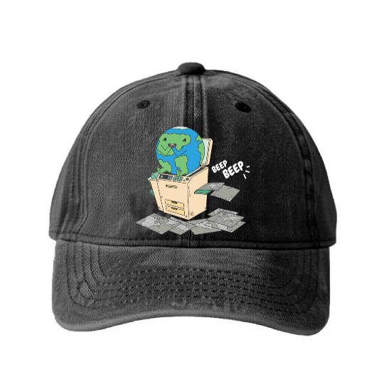 Cute Earth Cartography Teacher Art For Geographer Washed Denim Baseball Caps