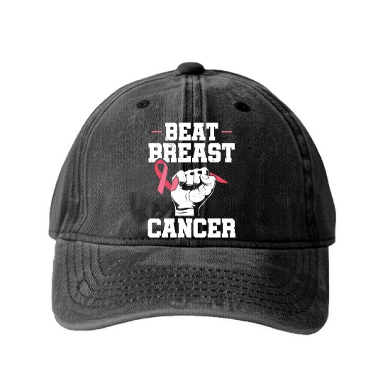 Beat Breast Cancer Advocacy Breast Cancer Washed Denim Baseball Caps