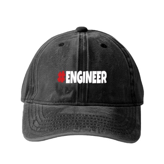 #engineer red&white Washed Denim Baseball Caps