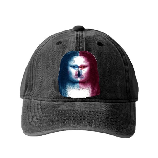 Monalisa Concept Leonardo Da Vinci Washed Denim Baseball Caps