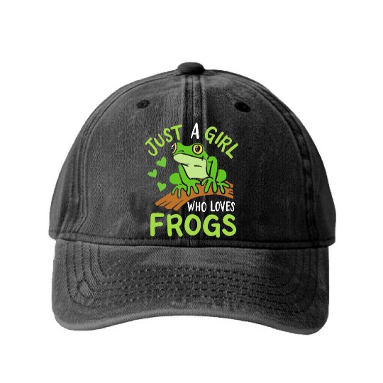 Frog Toad Frog Lover Washed Denim Baseball Caps