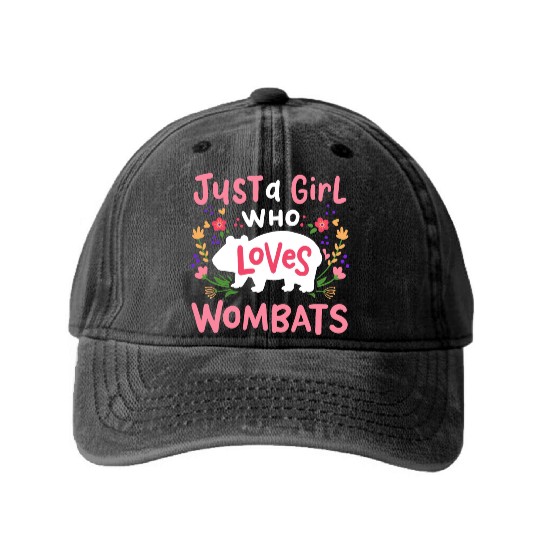 Wombat Australian Wombat Lover Washed Denim Baseball Caps