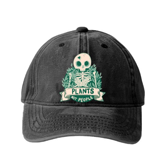 Plants Not People Skeleton Washed Denim Baseball Caps