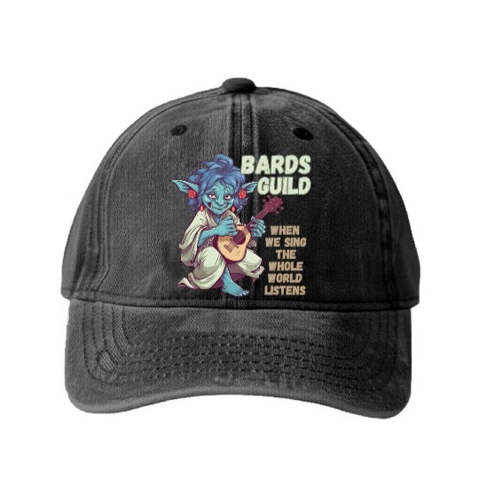Bards Guild, We Sing Listens Washed Denim Baseball Caps
