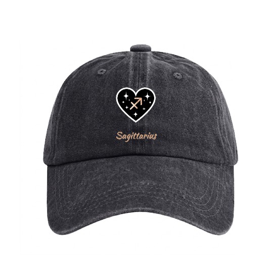 Sagittarius zodiac sign, astrology, sun, birthday Washed Denim Baseball Caps