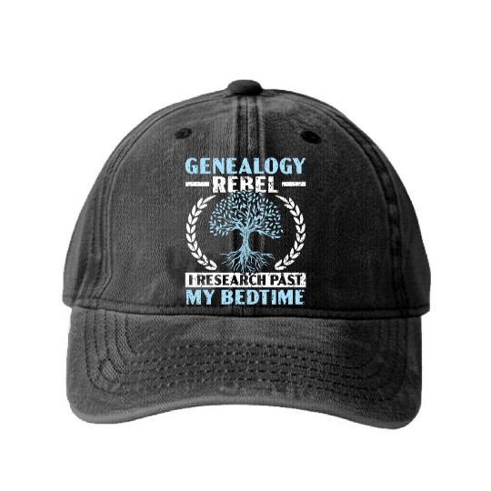 Genealogy Rebel I Research Past My Bedtime Washed Denim Baseball Caps