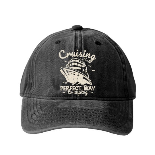 Cruising is the perfect way to unplug - Cruise Washed Denim Baseball Caps