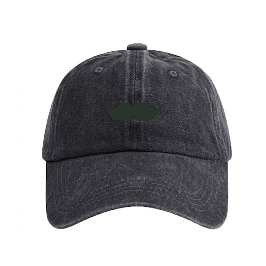 dark green mustache black man november bike Washed Denim Baseball Caps