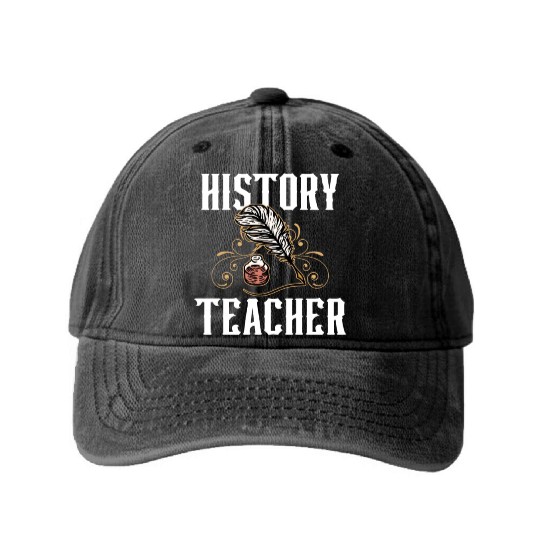 History Teacher Historic Job Historian Washed Denim Baseball Caps