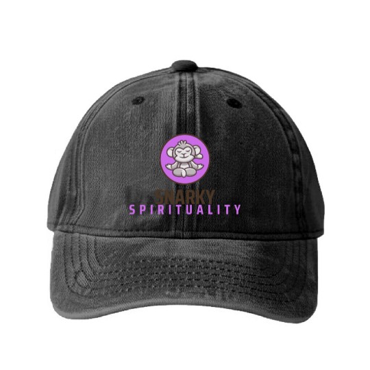Snarky Logo Washed Denim Baseball Caps