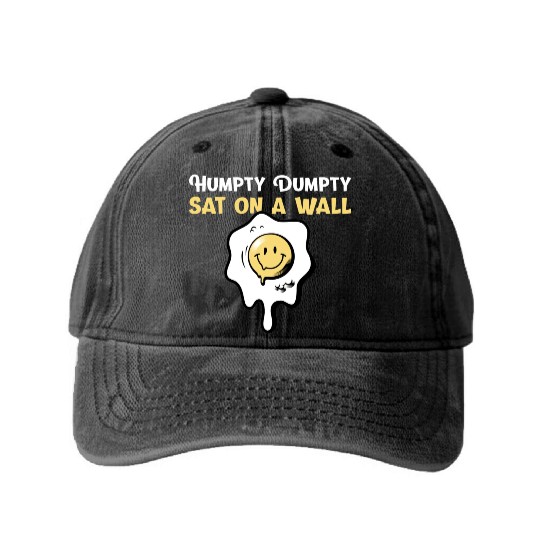 Humpty Dumpty Nursery Rhymes For Funny People Washed Denim Baseball Caps