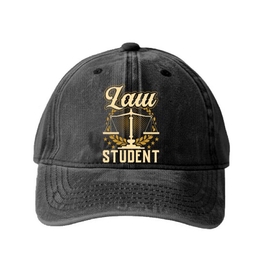 Law Student Graduation Attorney Advocate Lawyer Washed Denim Baseball Caps