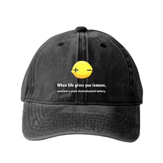 Electrochemical Battery Lemon Chemist Teacher Washed Denim Baseball Caps