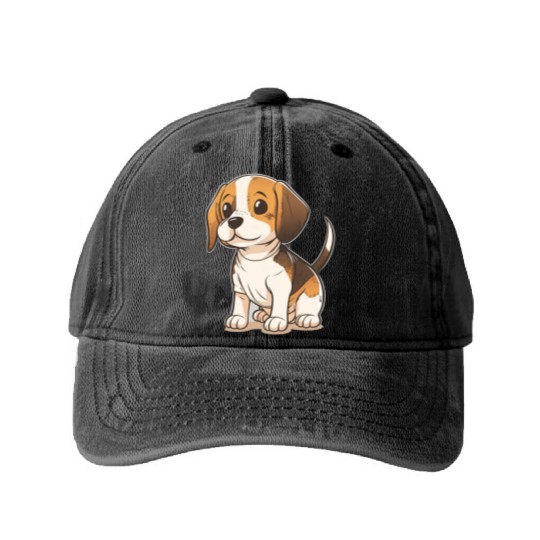 Beagle Washed Denim Baseball Caps