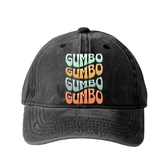 Gumbo Cajun Food Soup Lover Washed Denim Baseball Caps
