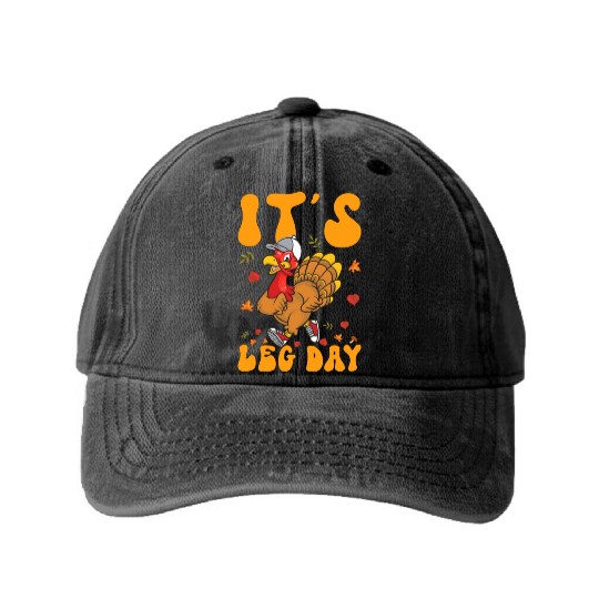 Thanksgiving Turkey Trot Squad Running Washed Denim Baseball Caps