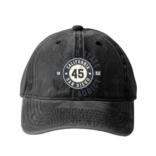 California Golden State San Diego Sport Addict Washed Denim Baseball Caps