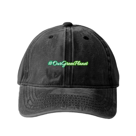 Our green planet - the earth Washed Denim Baseball Caps