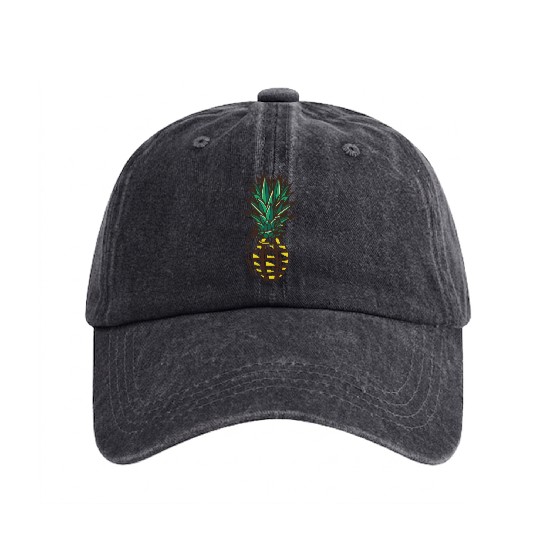 Pineapple Grenade Washed Denim Baseball Caps