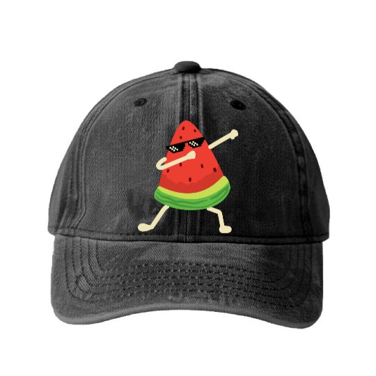 Dabbing Watermelon Melon summer Fruit Lover Washed Denim Baseball Caps