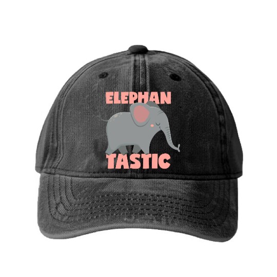 Fantastic Elephant Pun Elephantastic Washed Denim Baseball Caps
