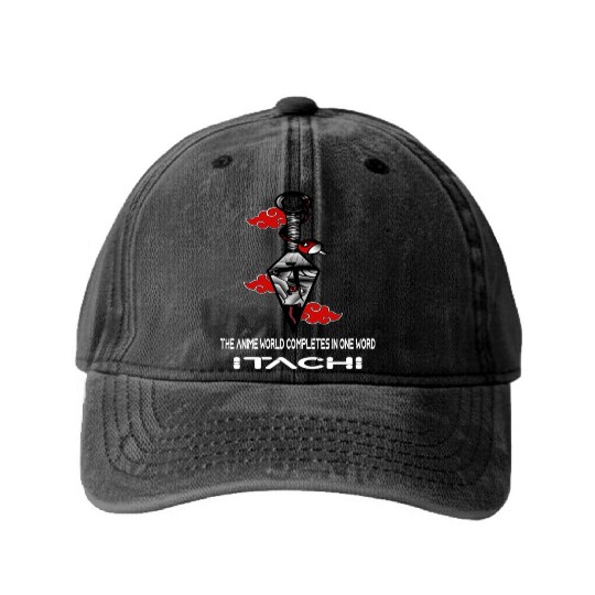 The anime world completes in one word Itachi Washed Denim Baseball Caps